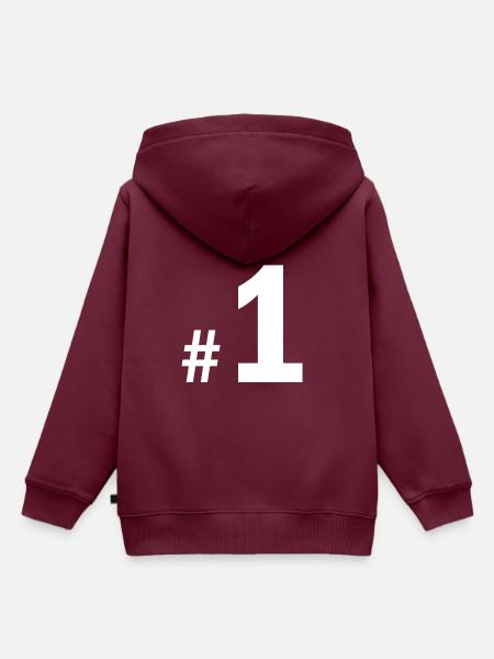 Number One - Kinder Premium Organic Hoodie - Burgunderrot