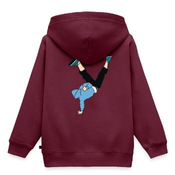 Breakdancer / Hip Hop - Kinder Premium Organic Hoodie - Burgunderrot - Hinten - AI Model Kid Female (0cm)