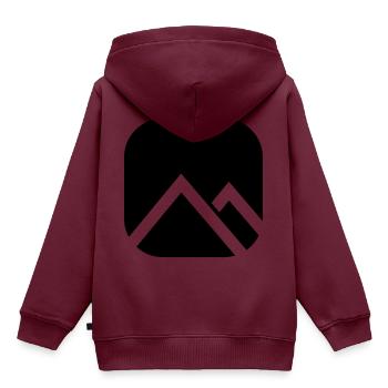 SHAPES FORMEN CLEAN - Kinder Premium Organic Hoodie - Burgunderrot - Hinten - AI Model Kid Female (0cm)