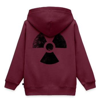 SHAPES FORMEN GRUNGE - Kinder Premium Organic Hoodie - Burgunderrot - Hinten - AI Model Kid Female (0cm)