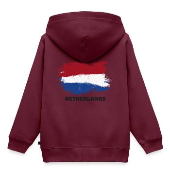 Niederlande Holland Flagge Fahne - Kinder Premium Organic Hoodie - Burgunderrot - Hinten - AI Model Kid Female (0cm)