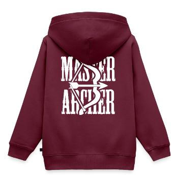 Bogenschütze Bogen Verein Geschenk Bogensport - Kinder Premium Organic Hoodie - Burgunderrot - Hinten - AI Model Kid Female (0cm)