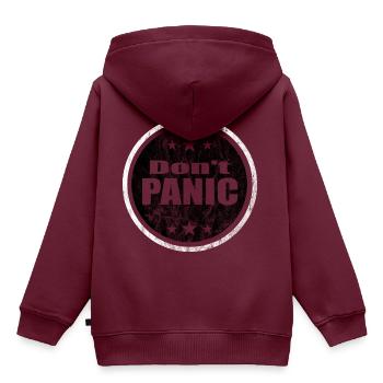 Don't panic - Kinder Premium Organic Hoodie - Burgunderrot - Hinten - AI Model Kid Female (0cm)
