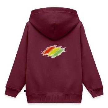 Rasta Scratches - Kinder Premium Organic Hoodie - Burgunderrot - Hinten - AI Model Kid Female (0cm)