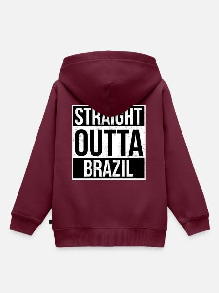Straight Outta Brazil - Kinder Premium Organic Hoodie - Burgunderrot