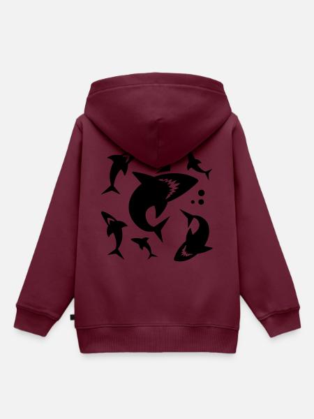 Hai - Haifischflosse - Kinder Premium Organic Hoodie - Burgunderrot
