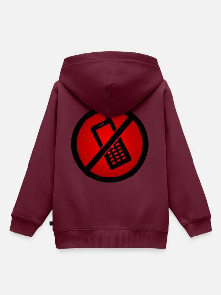 Handy Verboten :) - Kinder Premium Organic Hoodie - Burgunderrot