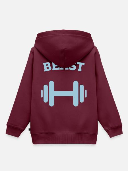 Tier. Paar. Fitnessstudio. heben - Kinder Premium Organic Hoodie - Burgunderrot