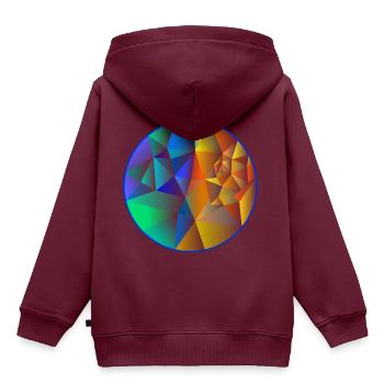 Prisma - Kinder Premium Organic Hoodie - Burgunderrot - Hinten - AI Model Kid Female (0cm)