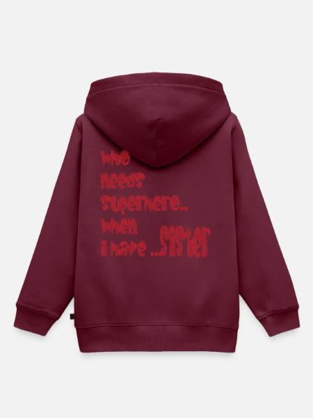 Sister - Kinder Premium Organic Hoodie - Burgunderrot
