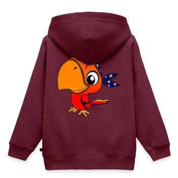 pirate ship boat pirat piratenschiff schiff skull1 - Kinder Premium Organic Hoodie - Burgunderrot - Hinten - AI Model Kid Female (0cm)