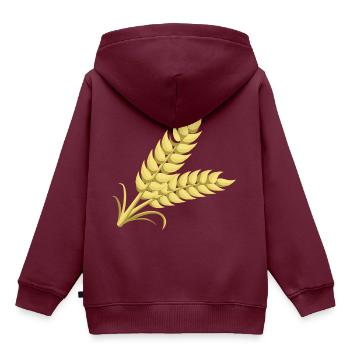 Weizen - Kinder Premium Organic Hoodie - Burgunderrot - Hinten - AI Model Kid Female (0cm)
