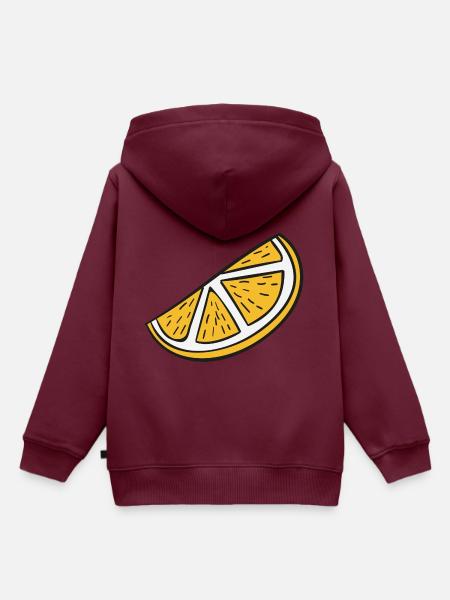 Orangenscheibe - Kinder Premium Organic Hoodie - Burgunderrot