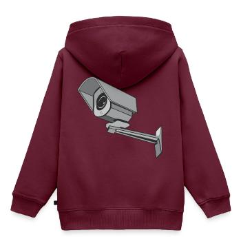 Überwachungskamera - Kinder Premium Organic Hoodie - Burgunderrot - Hinten - AI Model Kid Female (0cm)