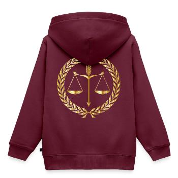 rechtsanwalt anwalt lawyer judge richter law justi - Kinder Premium Organic Hoodie - Burgunderrot - Hinten - AI Model Kid Female (0cm)