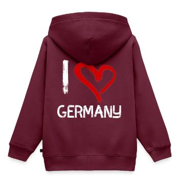 I love Germany - Kinder Premium Organic Hoodie - Burgunderrot - Hinten - AI Model Kid Female (0cm)