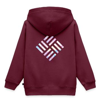 Geometrie - Kinder Premium Organic Hoodie - Burgunderrot - Hinten - AI Model Kid Female (0cm)