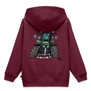 Deutz Fahr 617 - Kinder Premium Organic Hoodie - Burgunderrot - Hinten - AI Model Kid Female (0cm)