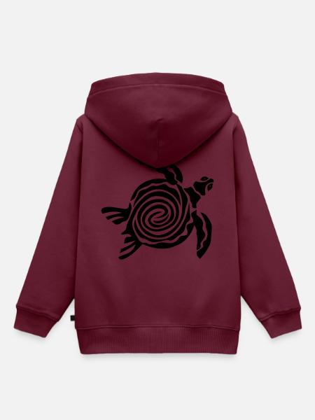 turtle schildkröte - Kinder Premium Organic Hoodie - Burgunderrot