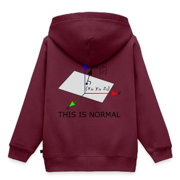 Das ist normal - Kinder Premium Organic Hoodie - Burgunderrot - Hinten - AI Model Kid Female (0cm)