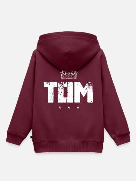 Tom - Kinder Premium Organic Hoodie - Burgunderrot