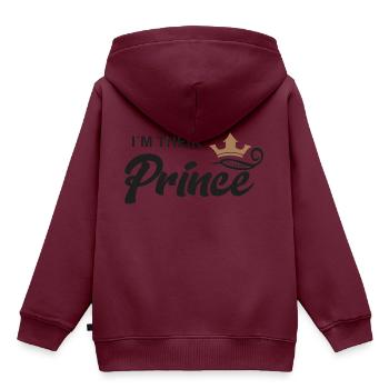 Ich bin ihr Prinz - Kinder Premium Organic Hoodie - Burgunderrot - Hinten - AI Model Kid Female (0cm)