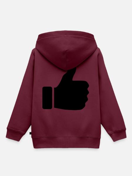 Daumen hoch - Kinder Premium Organic Hoodie - Burgunderrot