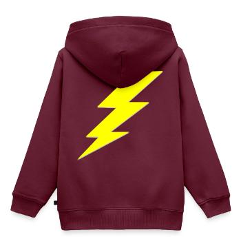 Blitz - Kinder Premium Organic Hoodie - Burgunderrot - Hinten - AI Model Kid Female (0cm)