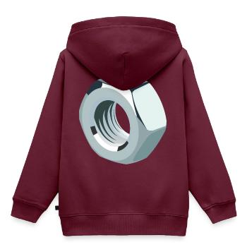 Mutter - Kinder Premium Organic Hoodie - Burgunderrot - Hinten - AI Model Kid Female (0cm)