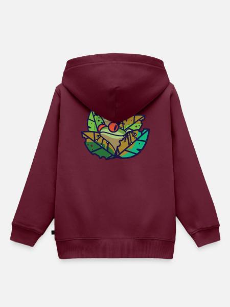 Frosch - Frösche im Teich - Kinder Premium Organic Hoodie - Burgunderrot