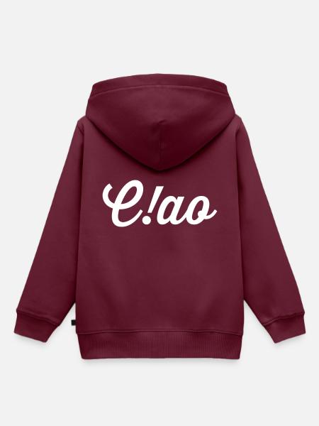 Ciao - Kinder Premium Organic Hoodie - Burgunderrot