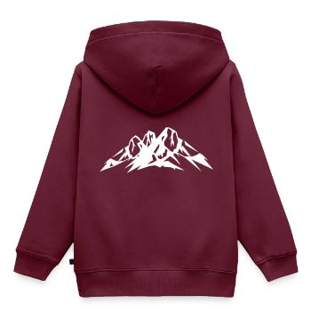 Berge Icon - Kinder Premium Organic Hoodie - Burgunderrot - Hinten - AI Model Kid Female (0cm)