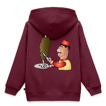 Döner | Dönerspieß Döner Kebab Geschenk - Kinder Premium Organic Hoodie - Burgunderrot - Hinten - AI Model Kid Female (0cm)