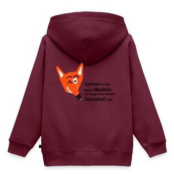 Lachen ist die beste Medizin - Kinder Premium Organic Hoodie - Burgunderrot - Hinten - AI Model Kid Female (0cm)