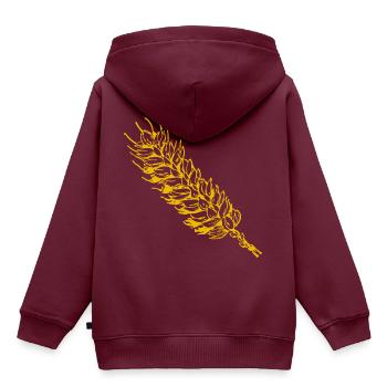getreide corn cereal wheat weizen veggie gemuese v - Kinder Premium Organic Hoodie - Burgunderrot - Hinten - AI Model Kid Female (0cm)