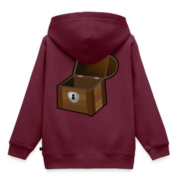 pirate ship boat pirat piratenschiff schiff skull3 - Kinder Premium Organic Hoodie - Burgunderrot - Hinten - AI Model Kid Female (0cm)