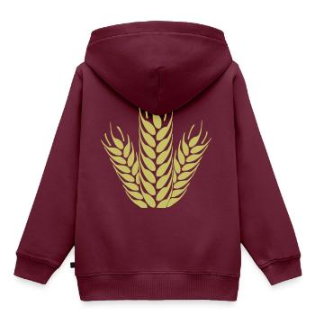 getreide corn cereal wheat weizen veggie gemuese v - Kinder Premium Organic Hoodie - Burgunderrot - Hinten - AI Model Kid Female (0cm)