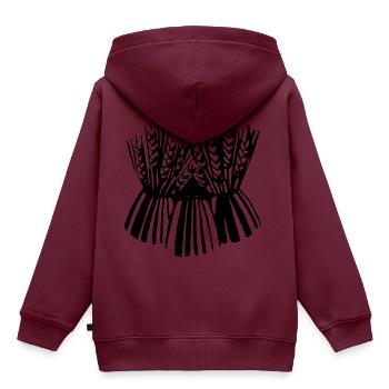getreide corn cereal wheat weizen veggie gemuese v - Kinder Premium Organic Hoodie - Burgunderrot - Hinten - AI Model Kid Female (0cm)