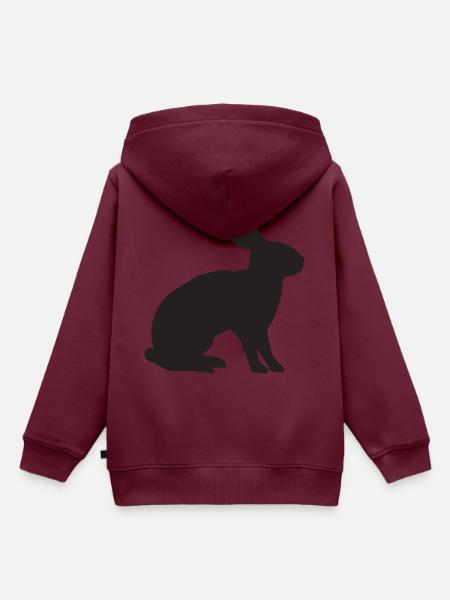 rabbit - Kinder Premium Organic Hoodie - Burgunderrot