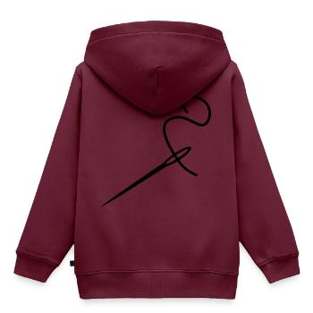 Nadel nähen Schneider - Kinder Premium Organic Hoodie - Burgunderrot - Hinten - AI Model Kid Female (0cm)