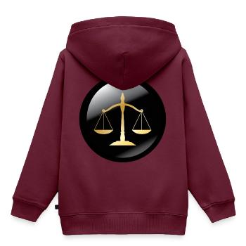 rechtsanwalt anwalt lawyer judge richter law justi - Kinder Premium Organic Hoodie - Burgunderrot - Hinten - AI Model Kid Female (0cm)
