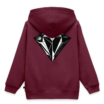 Diamant Juwel Symbol - Kinder Premium Organic Hoodie - Burgunderrot - Hinten - AI Model Kid Female (0cm)