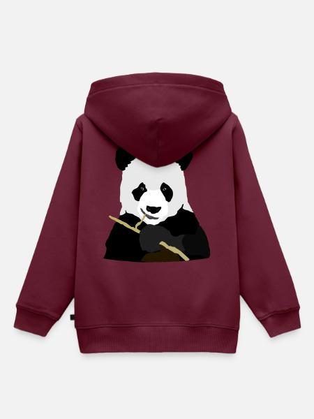 Panda isst Stock - Kinder Premium Organic Hoodie - Burgunderrot