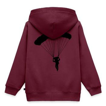 Fallschirmspringer - Kinder Premium Organic Hoodie - Burgunderrot - Hinten - AI Model Kid Female (0cm)