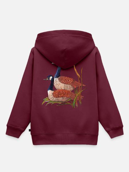 Vögel - Kinder Premium Organic Hoodie - Burgunderrot