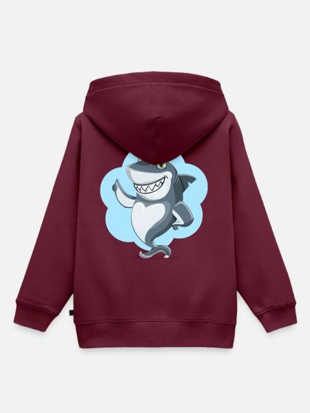 Shark - Kinder Premium Organic Hoodie - Burgunderrot