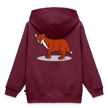Natur Wild Wald Rotwild Fuchs - Kinder Premium Organic Hoodie - Burgunderrot - Hinten - AI Model Kid Female (0cm)