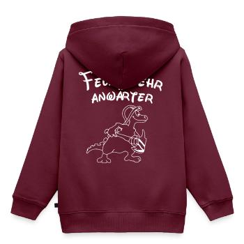 Feuerwehr - Anwärter - Kinder Premium Organic Hoodie - Burgunderrot - Hinten - AI Model Kid Female (0cm)