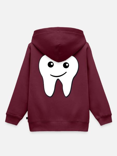 Zahn - Kinder Premium Organic Hoodie - Burgunderrot