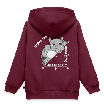 Hippotenuse Cool Fun Shirt Pythagoras Mathe Lovers - Kinder Premium Organic Hoodie - Burgunderrot - Hinten - AI Model Kid Female (0cm)
